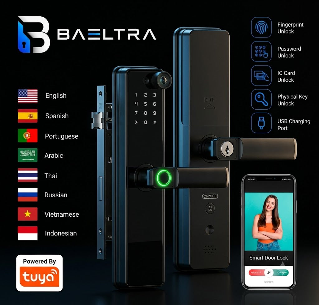 WIFI Fingerprint Smart Door Lock With Camera