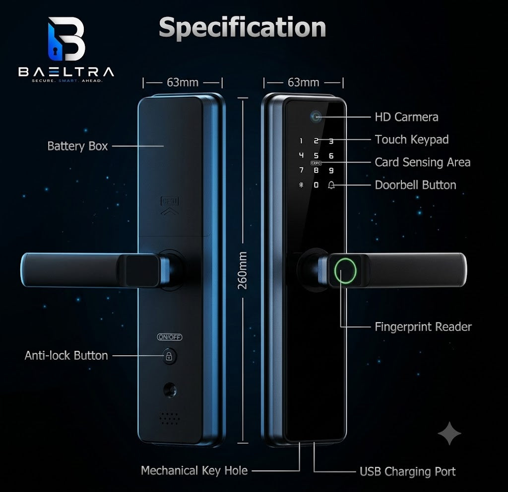 WIFI Fingerprint Smart Door Lock With Camera